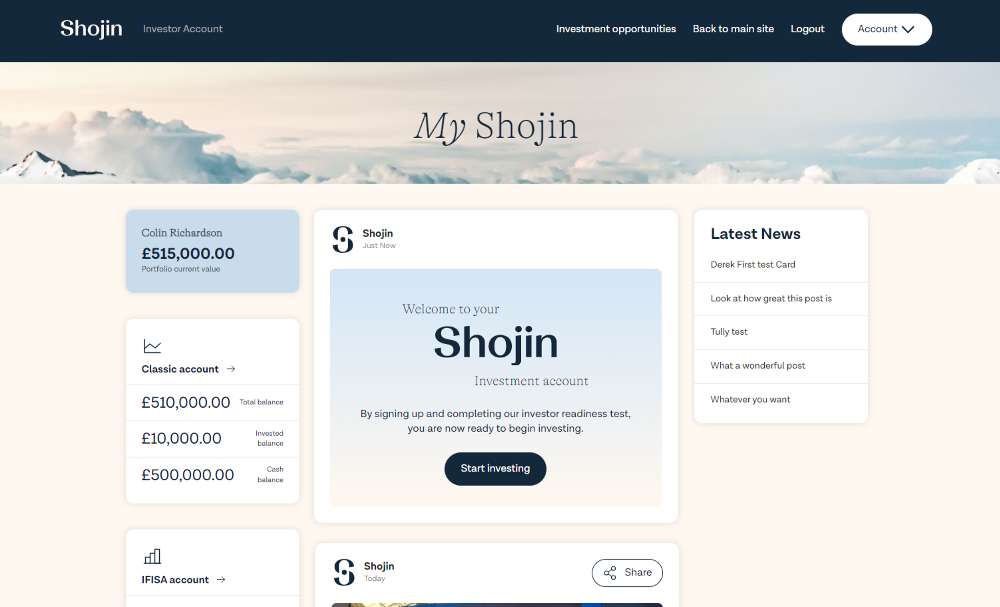 Shojin Investor Portal
